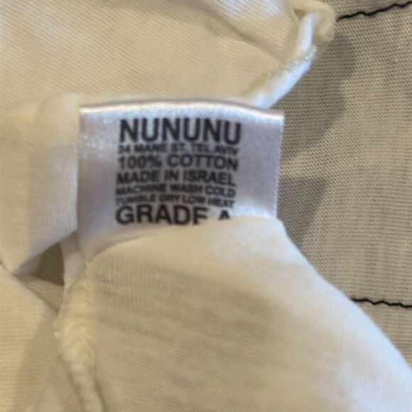 nununu Boys White Long Sleeve Top with Two Vertical Black Stripes - Size 4/5 - Picture 6 of 7